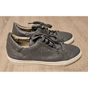 Skechers Size 7 Womens Gray Silver Speckles Leather Shoes Sneakers